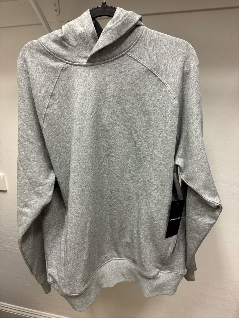 Fabletics Men's Hooded Pullover Sweatshirt - Light Gray